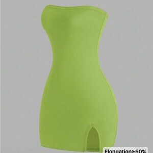 Elegant Strapless Green Bodycon Dress